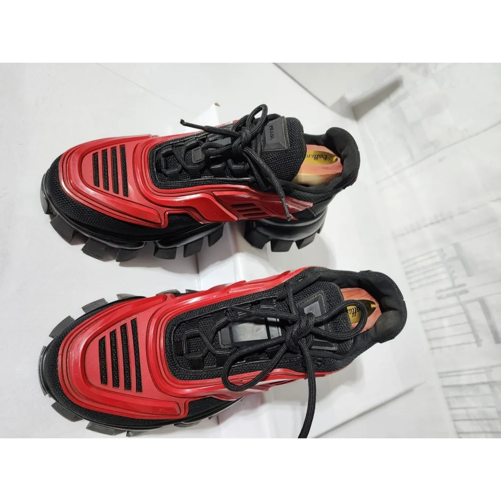 Prada Cloudbust Thunder Sneakers Red and Black Size 41